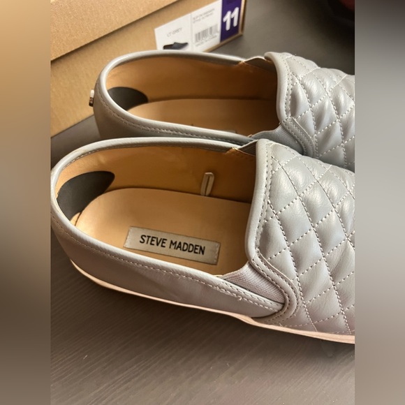 Size 11 Steve Madden Light Gray Slip On Sneaker - Picture 2 of 2